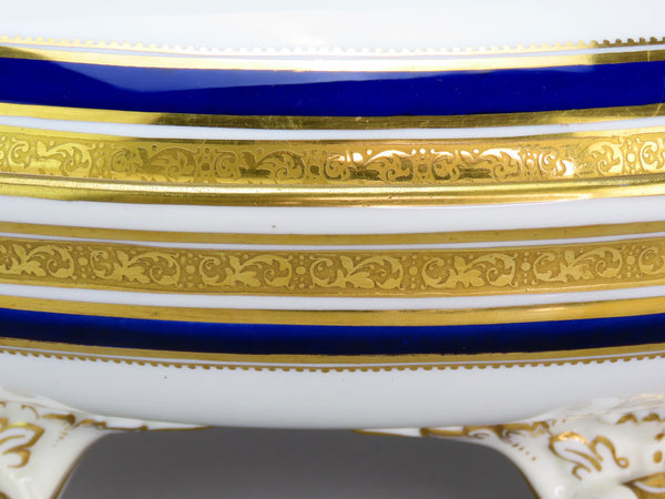 Beautiful Cobalt and Gold Cauldon English Porcelain Covered Entree Dish L6228