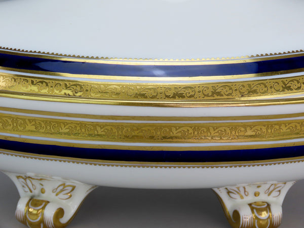 Wonderful Cauldon English Porcelain Dish Cobalt and Gold Covered Entree Dish