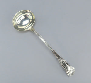 Huge Impressive 1825 English Georgian Sterling Silver Kings Soup Punch Ladle