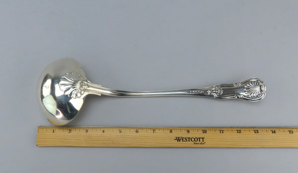 Huge Impressive 1825 English Georgian Sterling Silver Kings Soup Punch Ladle