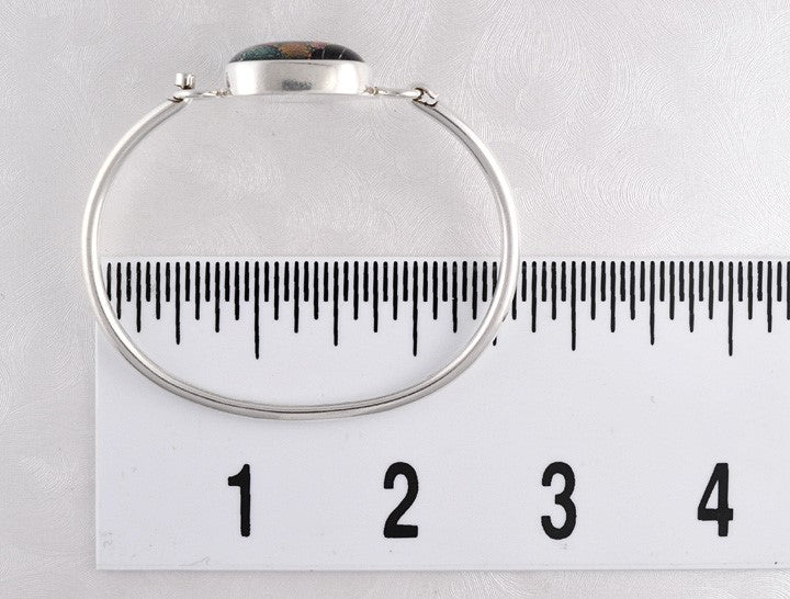 Great Sterling Silver Colorful Glass Bubble Bangle Bracelet