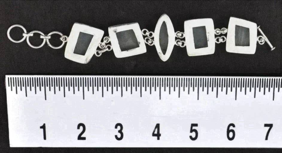 Fine Quality Green Quartz Stone Sterling Bracelet
