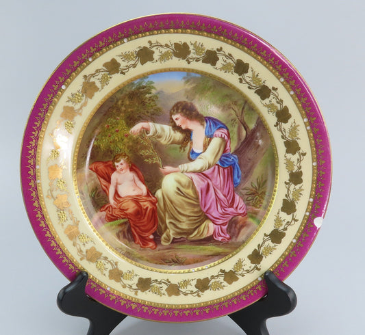 Royal Vienna Hand-Painted Scene Plate Cleone Naiad Nymph and Putti Scene 9 1/2"