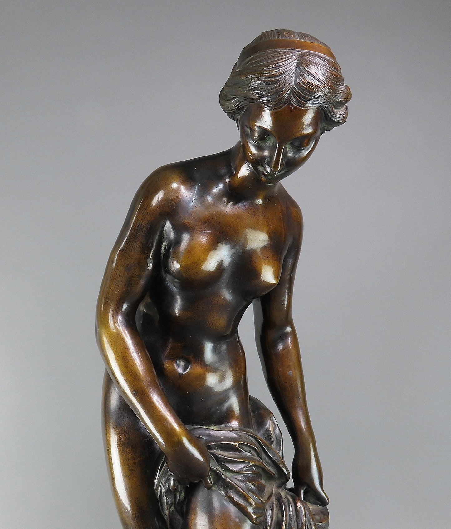 Superb French Bronze Nude Bathing Woman Nymph Statue a. Etienne Maurice Falconet
