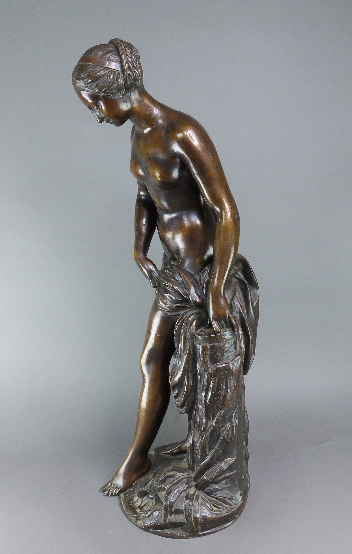 Superb French Bronze Nude Bathing Woman Nymph Statue a. Etienne Maurice Falconet