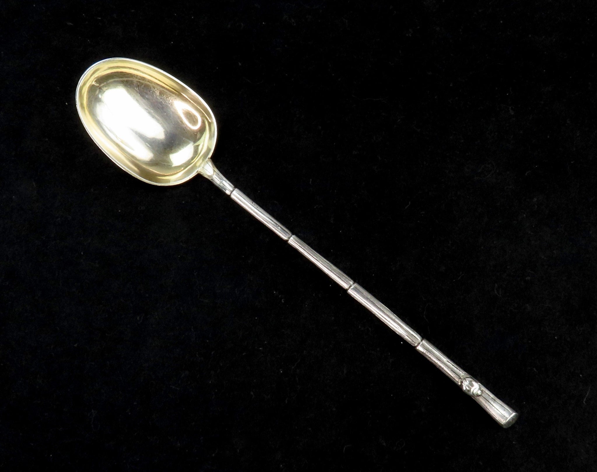 Rare 1891 Danish Silver Aesthetic Movement Branch and Ladybug Serving Spoon