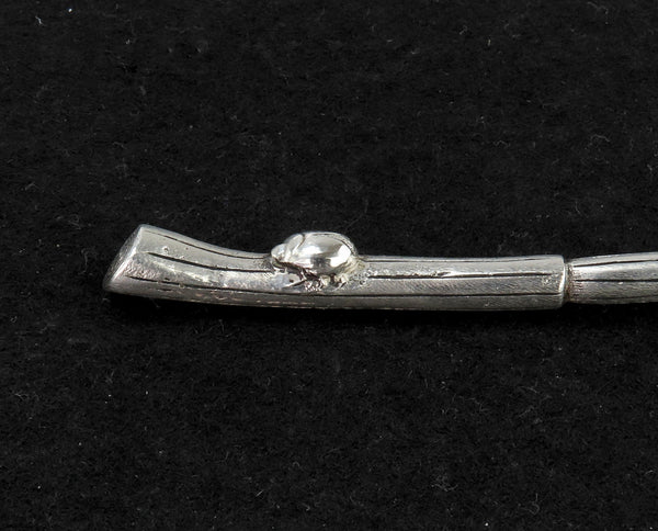 Rare 1891 Danish Silver Aesthetic Movement Branch and Ladybug Serving Spoon