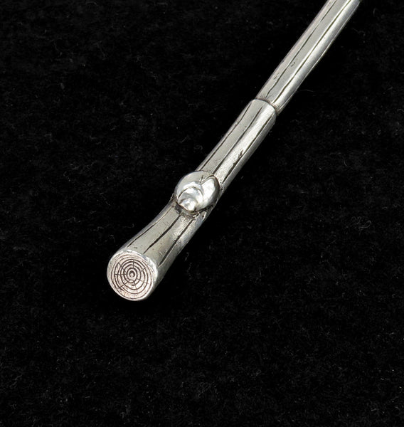Rare 1891 Danish Silver Aesthetic Movement Branch and Ladybug Serving Spoon