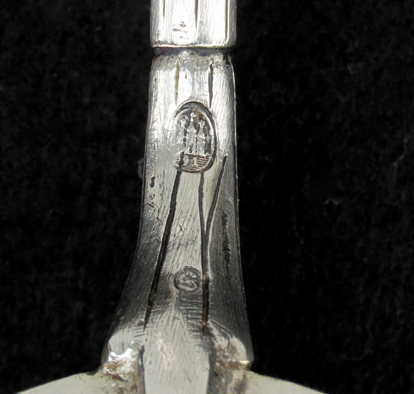 Rare 1891 Danish Silver Aesthetic Movement Branch and Ladybug Serving Spoon