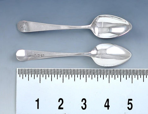 6 Georgian Old English Sterling Silver Demitasse Spoons by P.A. W Bateman 1803