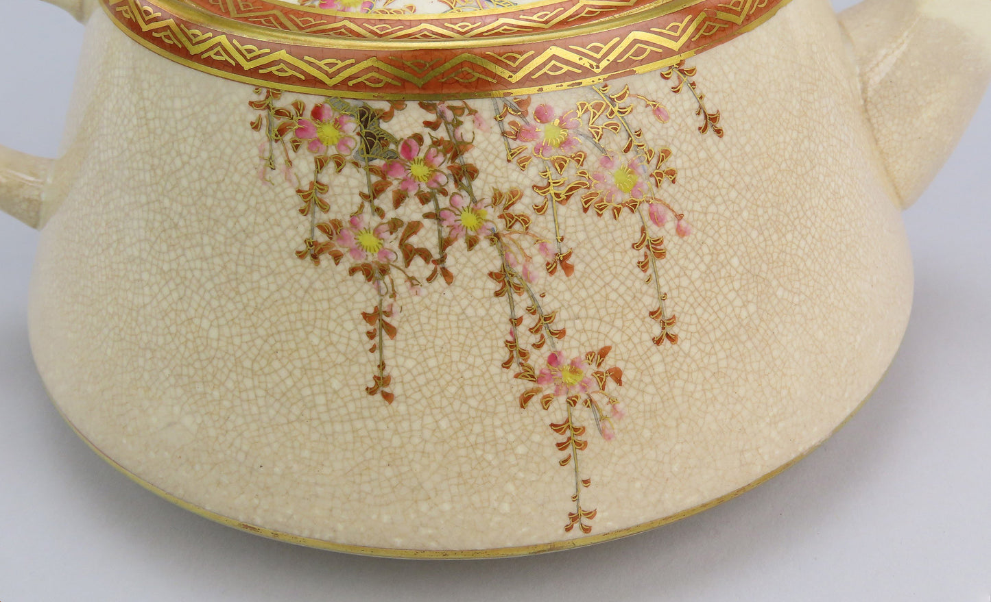 Lovely 21 Piece Japanese Satsuma Tea Set Service for 6 Cherry Blossoms