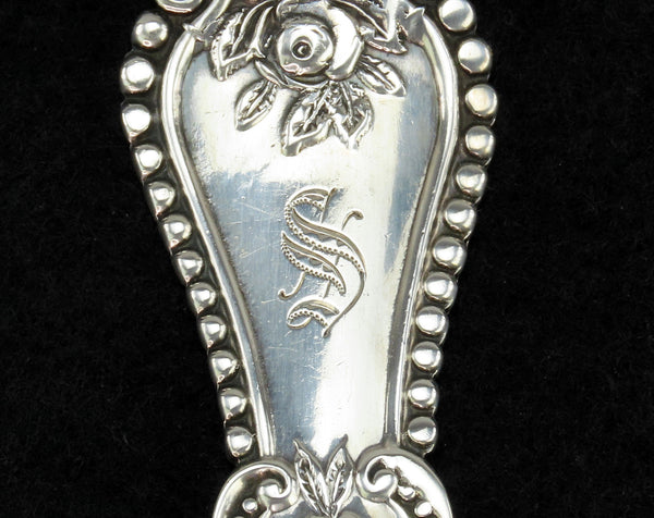 Rare c1895 Fessenden Sterling Silver Alice Cucumber Tomato Slice Server S Mono