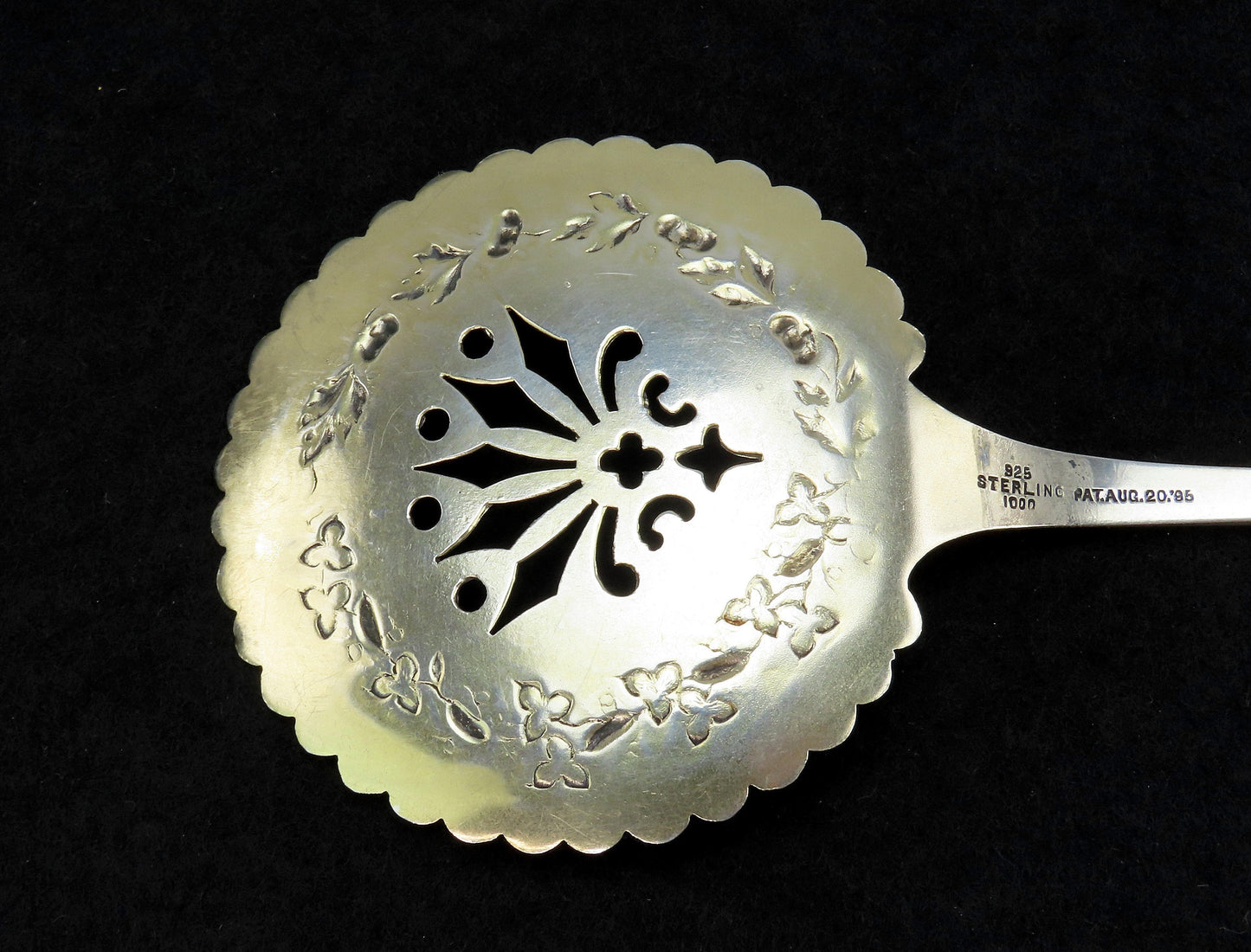 Rare c1895 Fessenden Sterling Silver Alice Cucumber Tomato Slice Server S Mono