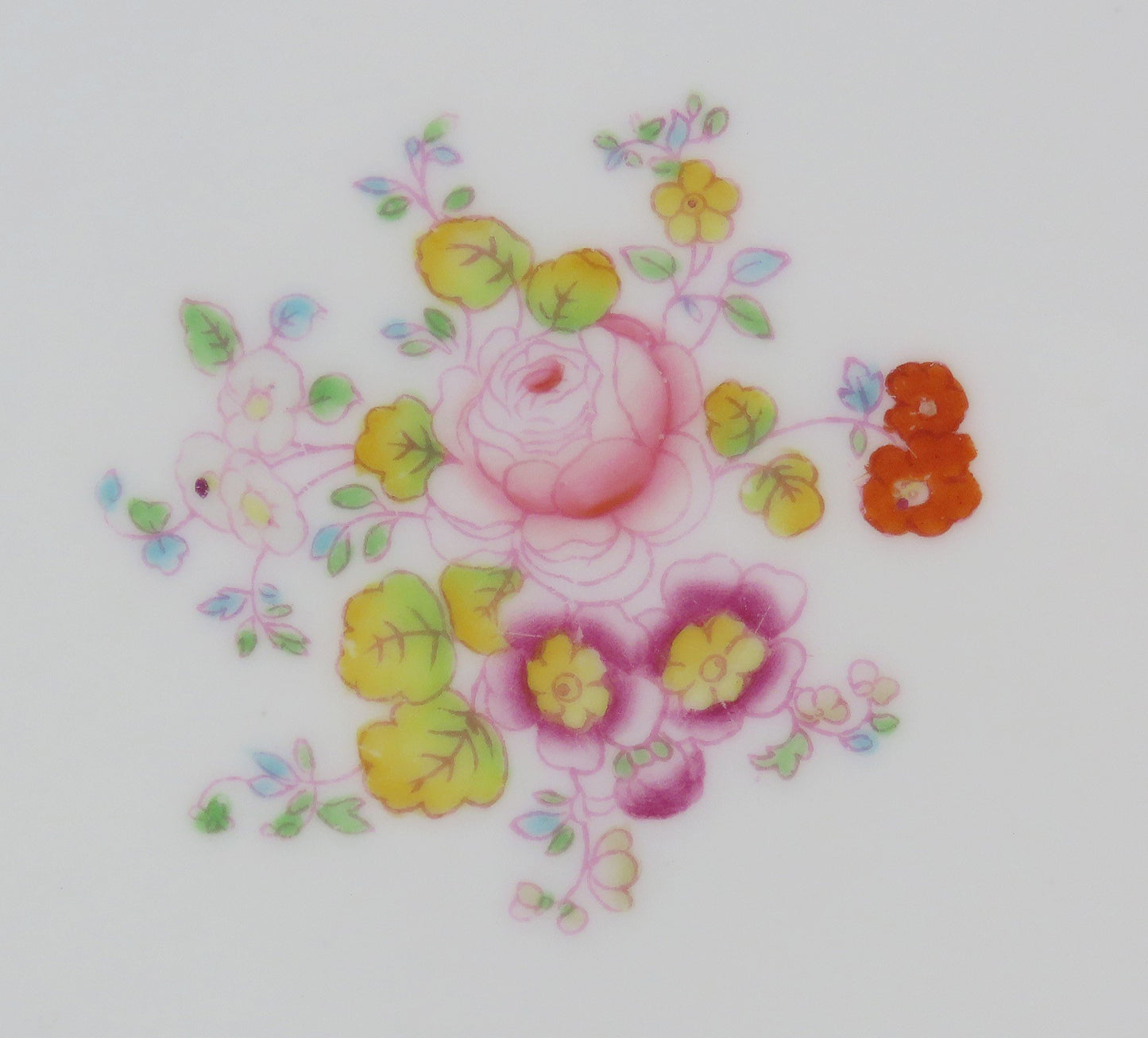 Great set 4 1898 Minton's Sky Blue China Floral Dessert Salad Plates