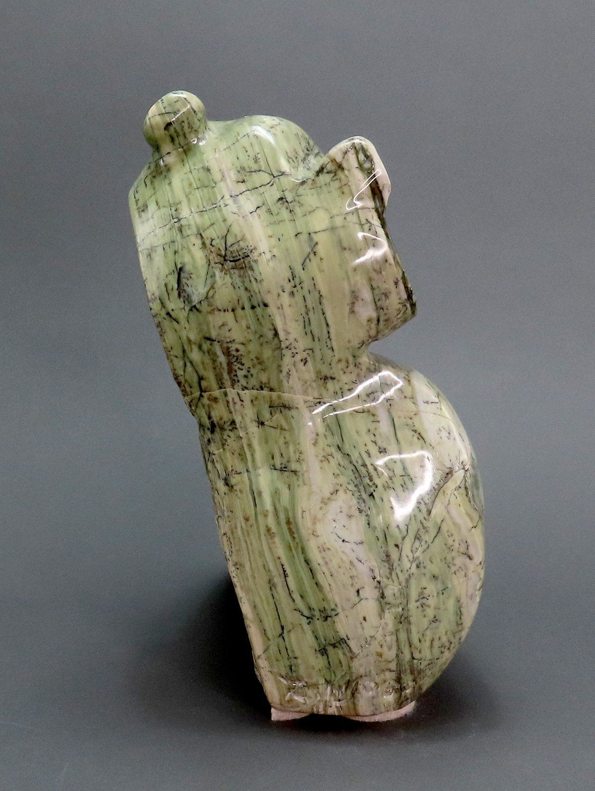 Zachariah Njobo Zimbabwean Whimsical Stone Carved Owl 9 1/2 inches