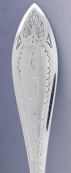 c1875 Antique Gorham Aesthetic Movement Sterling Silver Gold Wash Serving Spoon