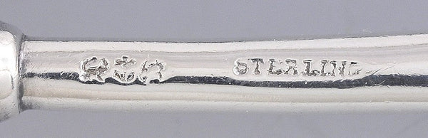 c1875 Antique Gorham Aesthetic Movement Sterling Silver Gold Wash Serving Spoon