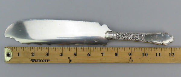 Fabulous Gorham Old Medici 1880s Sterling Silver Ice Cream Slice 12 1/4"