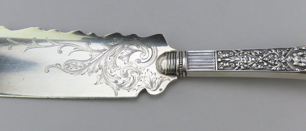 Fabulous Gorham Old Medici 1880s Sterling Silver Ice Cream Slice 12 1/4"