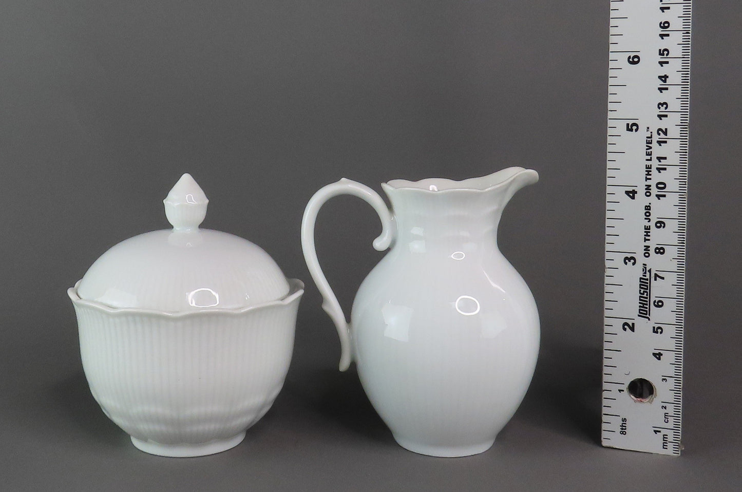 Great Kaiser Romantica White Porcelain Sugar Bowl and Creamer Pair