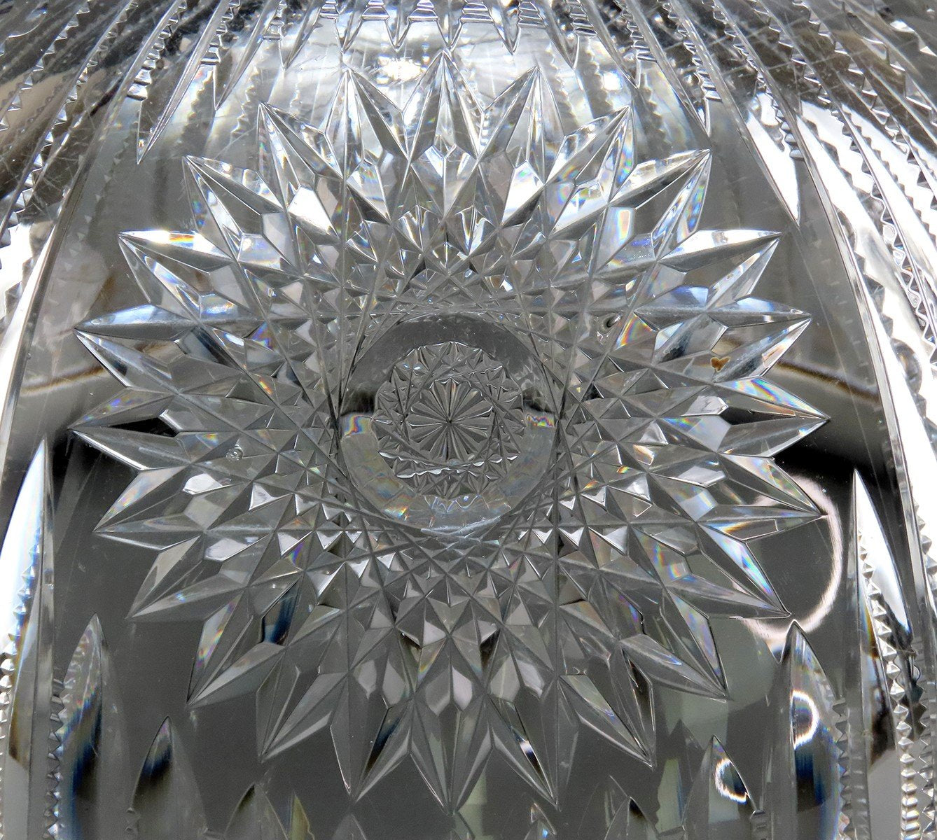 1899 American Brilliant Cut Glass Gorham Sterling Silver Hope Glassworks Bowl