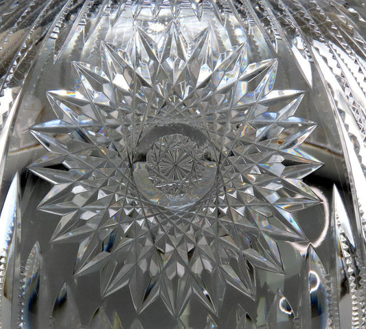 1899 American Brilliant Cut Glass Gorham Sterling Silver Hope Glassworks Bowl