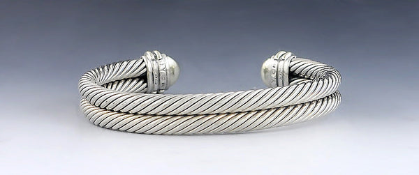 David Yurman Cable Collection Sterling Silver & 14k Gold 10mm Bracelet