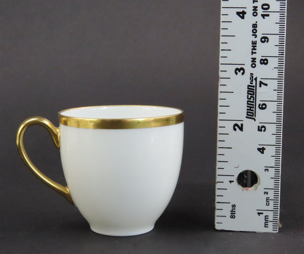 7 Demitasse Cups Saucers Bavaria Tirschenreuth Colonial 515 Gold Edge