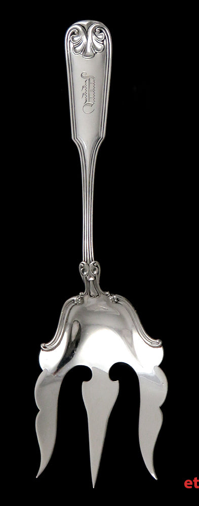 Antique Howard Sterling Silver 1776 Pattern Large Serving Fork