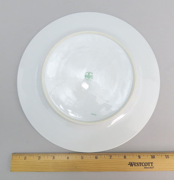 Beautiful Set 12 Royal Bayreuth Red Burgundy Gold Gilt Dinner Plates 10.75"