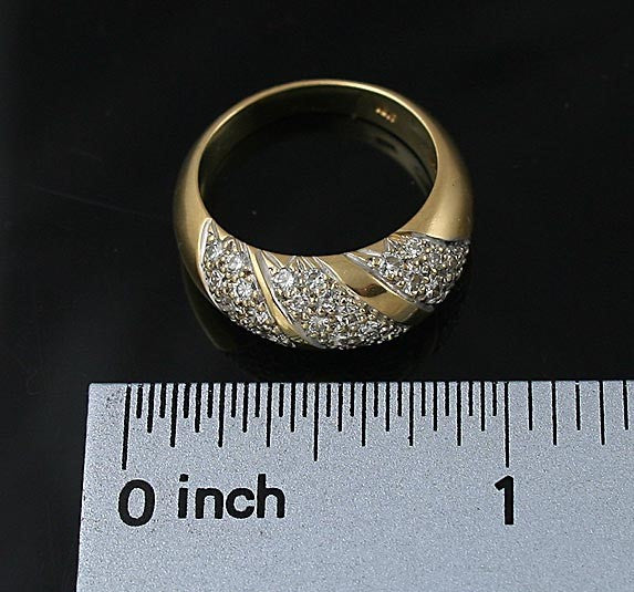 Modern 18K Yellow Gold Ring Set with 38 Brilliant Cut Diamonds