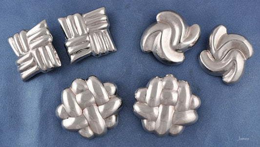 3 pairs Modern Thatch Sterling Silver Clip On Earrings