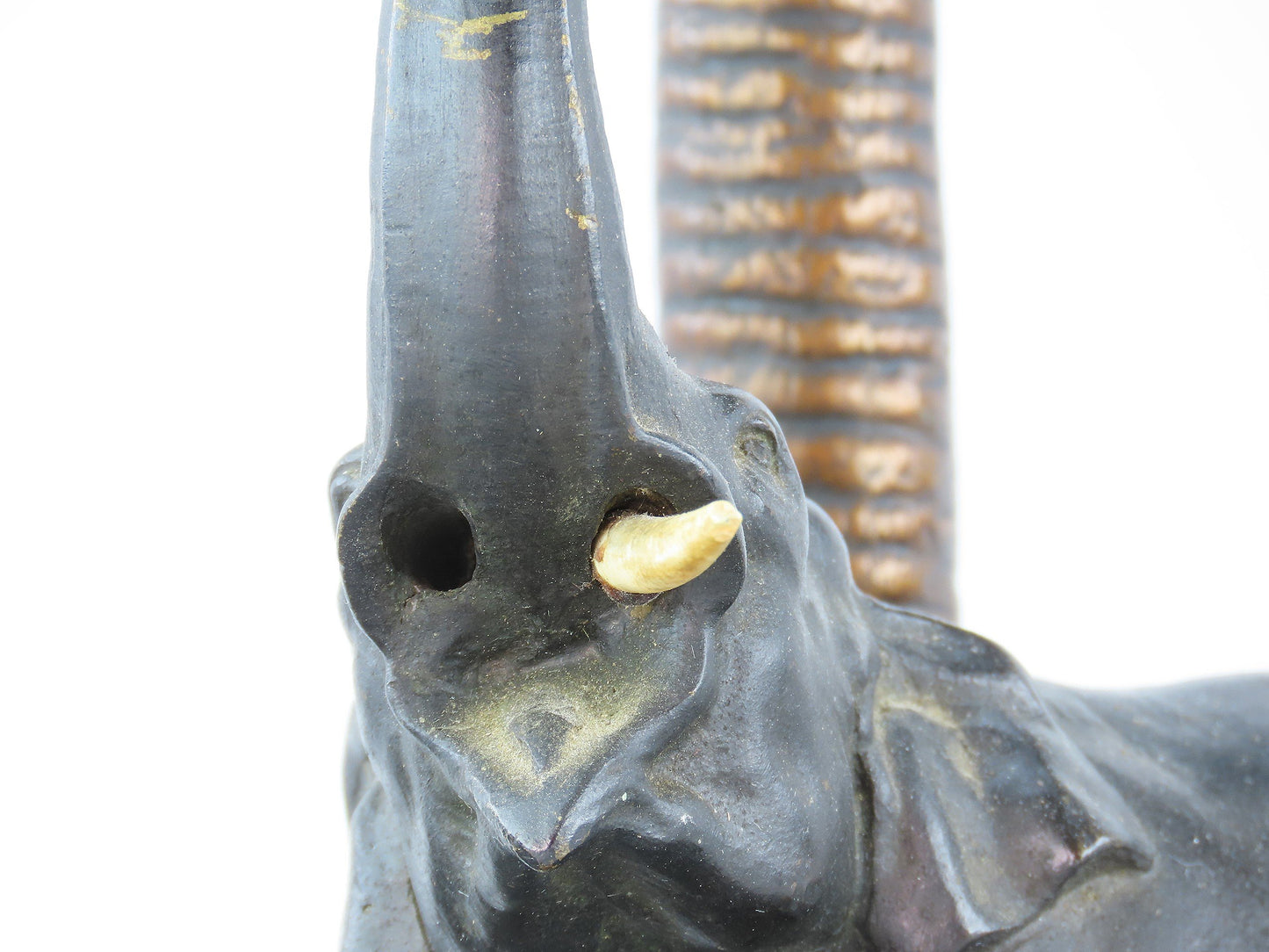 Excellent Antique Austrian Bronze Boudoir Bedside Table Lamp Elephants Palm Tree