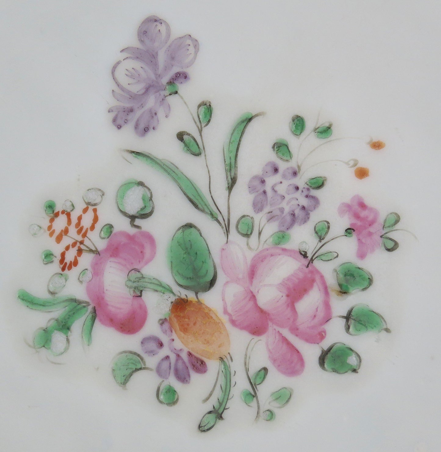 Superb Set 6 c1790s Chinese Export Porcelain Pink Floral 9" Soup Salad Bowls