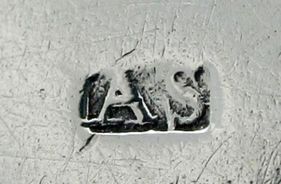 6 Antique Baltimore Coin Silver Fiddle pat Spoons Stone