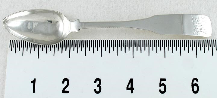 6 Antique Baltimore Coin Silver Fiddle pat Spoons Stone