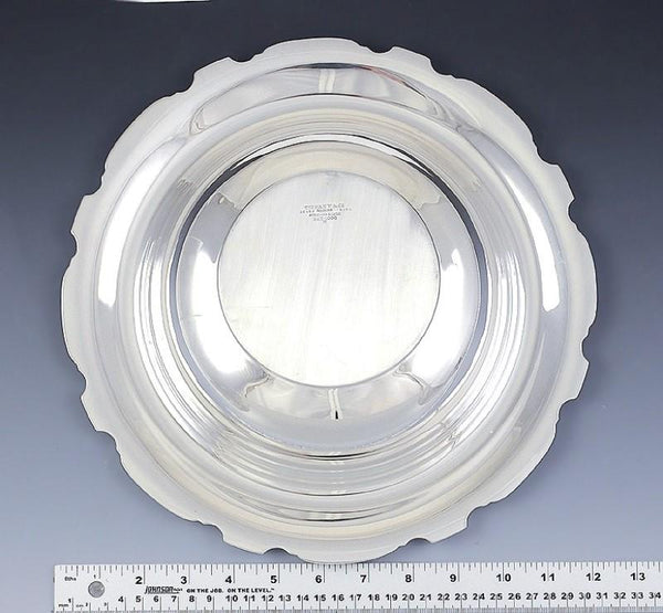 Large Heavy Sterling Silver Tiffany Co Vintage Chippendale Edge Bowl/Dish