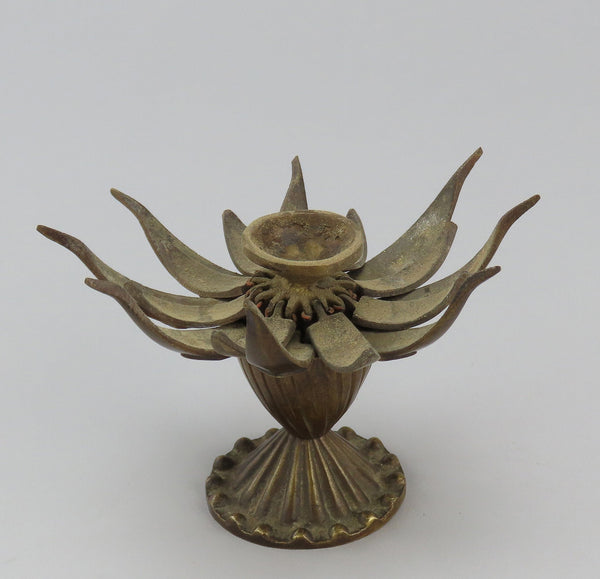 Fantastic Antique Chinese Bronze Lotus Bud Portable Travel Incense Burner