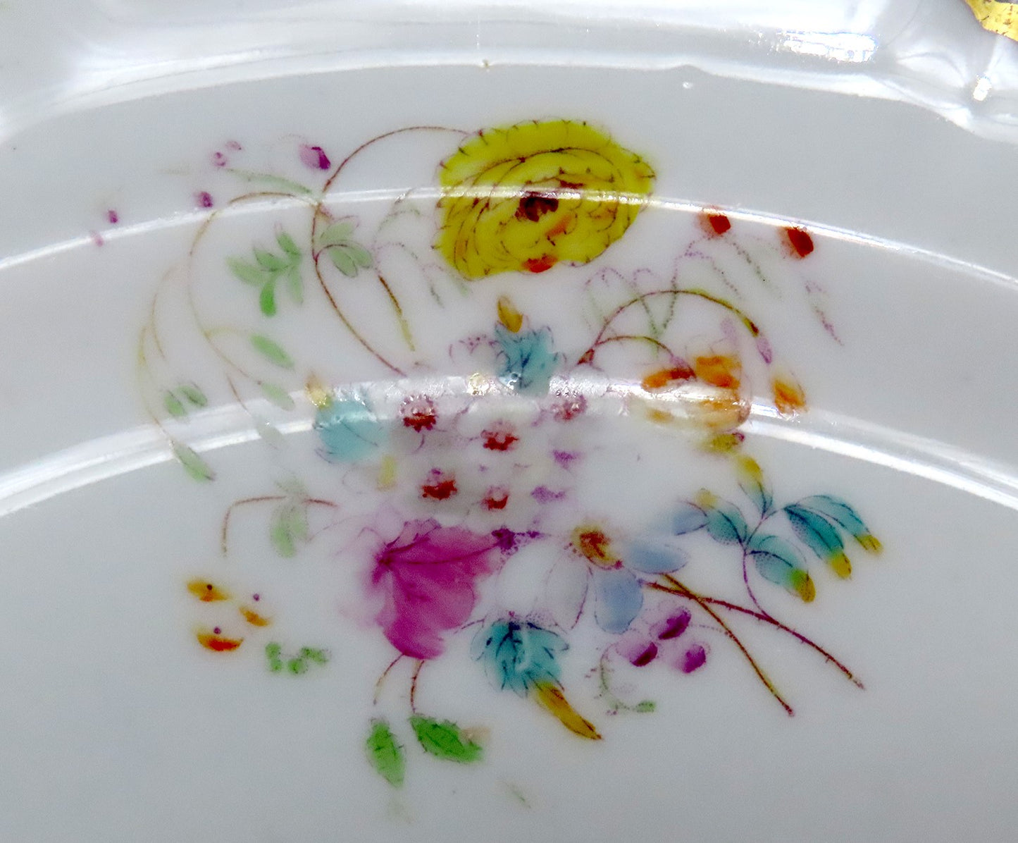 Fine set 17 English Staffordshire Davenport Sage Green Floral Gilt 9.5" Plates