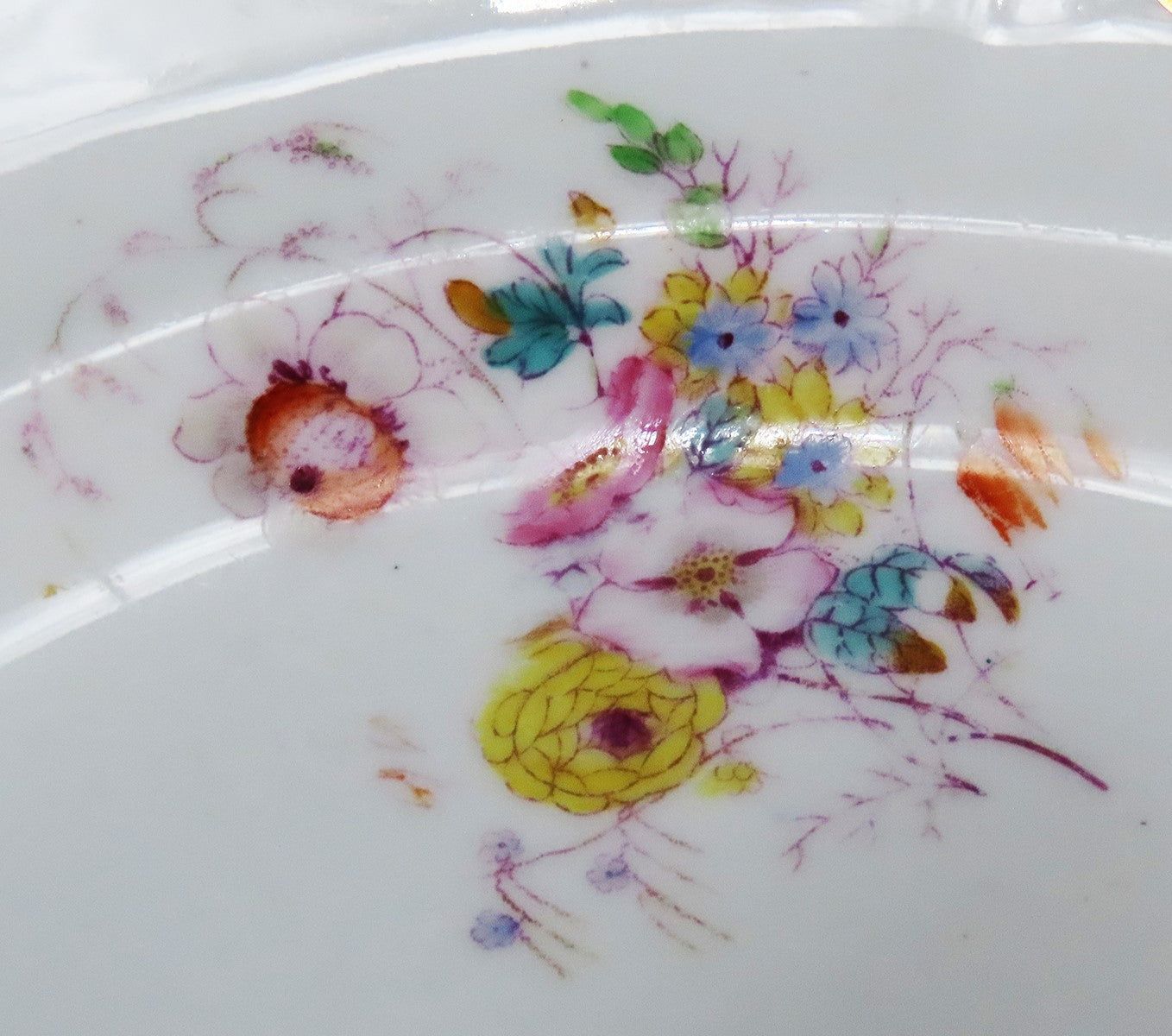 Fine set 17 English Staffordshire Davenport Sage Green Floral Gilt 9.5" Plates