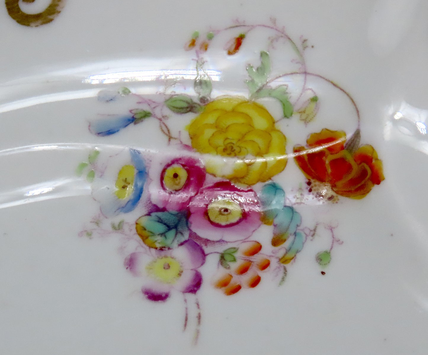 c1840s English Staffordshire Davenport Green Floral Tray Serving Dish Plate