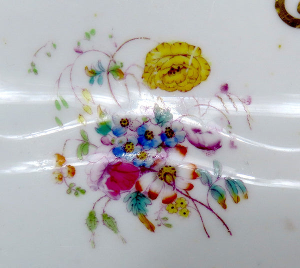 c1840s English Staffordshire Davenport Green Floral Serving Dish Small Platter