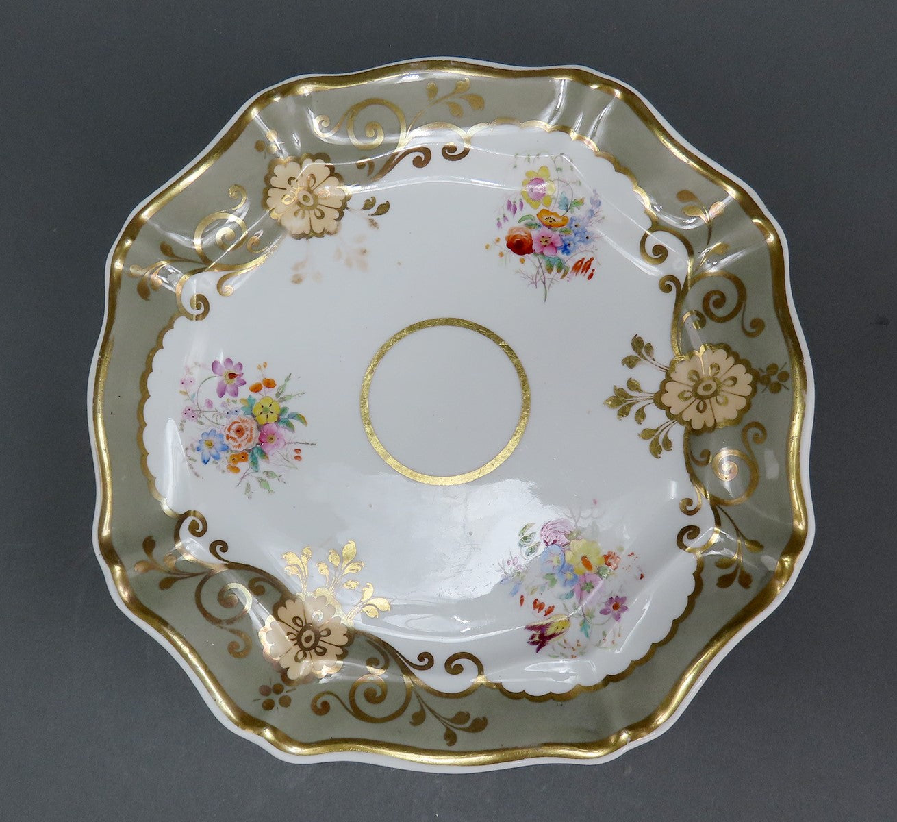c1840s English Staffordshire Davenport Octagonal Small Serving Platter Tray