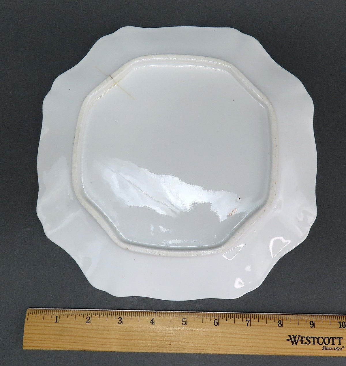 c1840s English Staffordshire Davenport Octagonal Small Serving Platter Tray