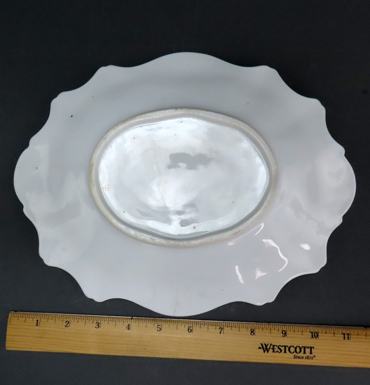 Nice c1840s English Staffordshire Davenport Green Floral Small Serving Platter