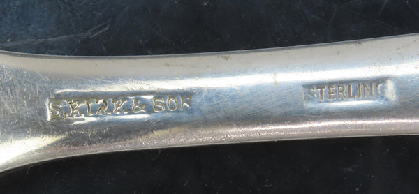 Pristine Mid/Late 1800s Kirk Sterling Silver Repousse 9.25" Fruit Serving Spoon