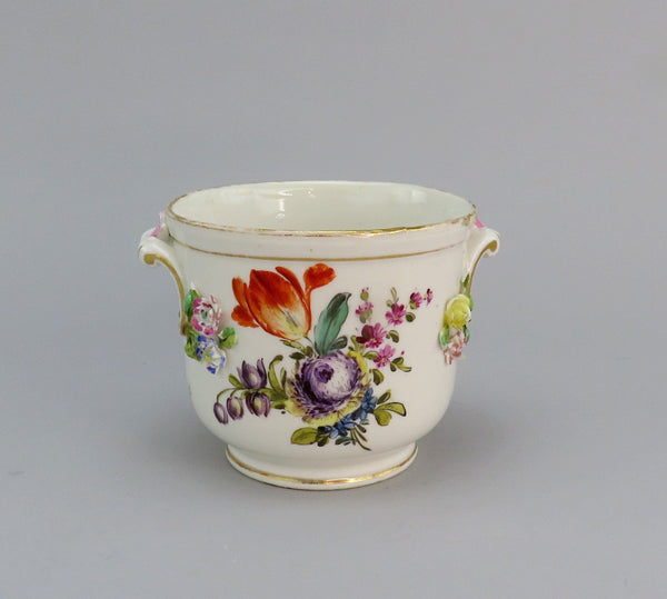 Lovely Early/Mid 1800s English Porcelain Floral Cachepot Jardiniere Planter