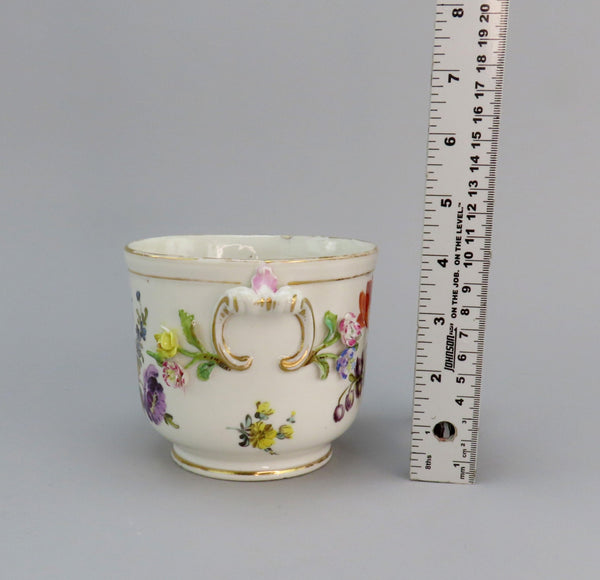 Lovely Early/Mid 1800s English Porcelain Floral Cachepot Jardiniere Planter