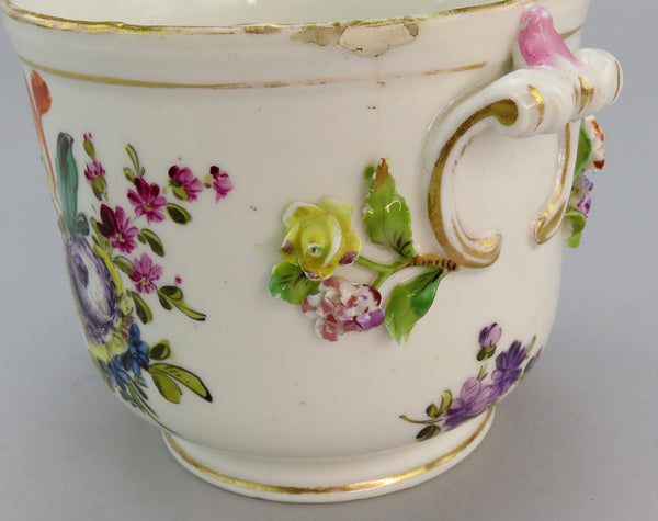 Lovely Early/Mid 1800s English Porcelain Floral Cachepot Jardiniere Planter