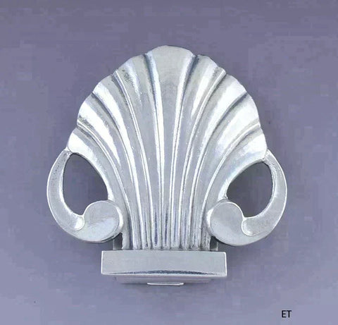 Fine Georg Jensen Sterling Silver # 246 Scallop Seashell Lapel Clip / Brooch